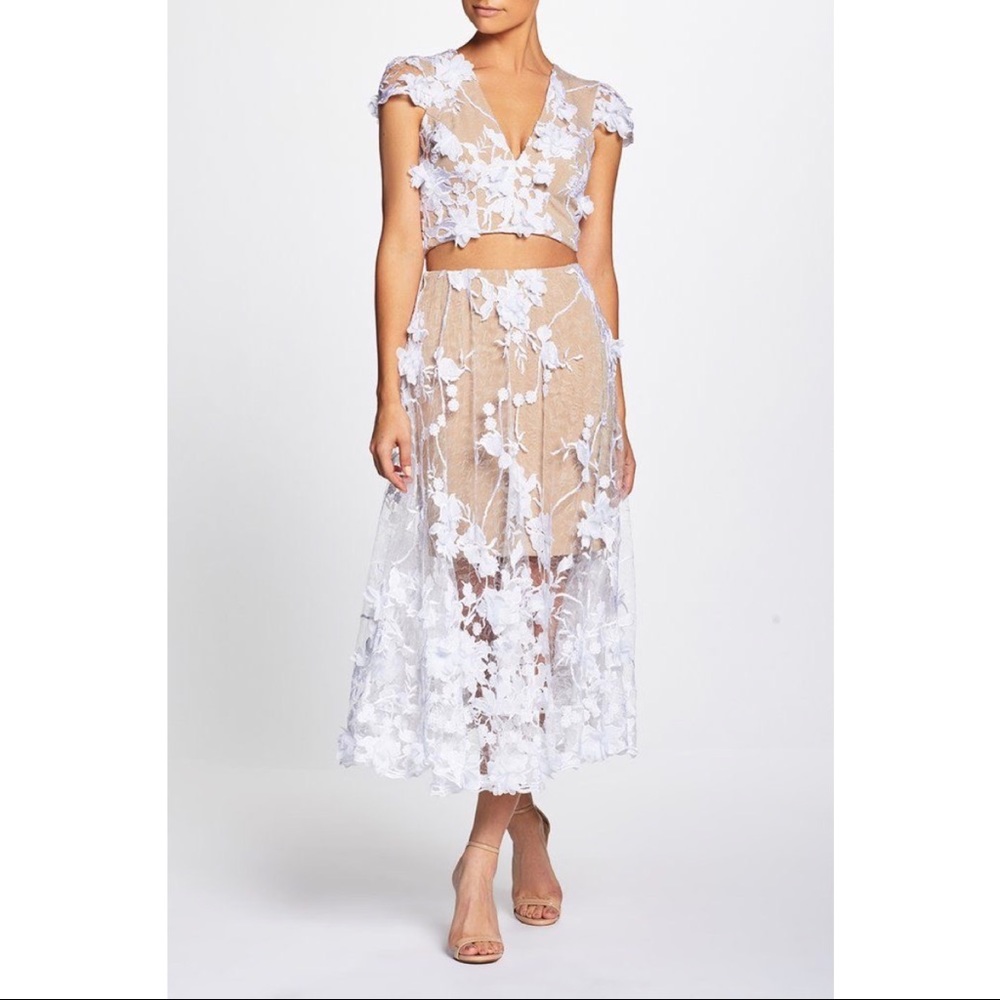 Dress the Population 3D floral 2-piece dress